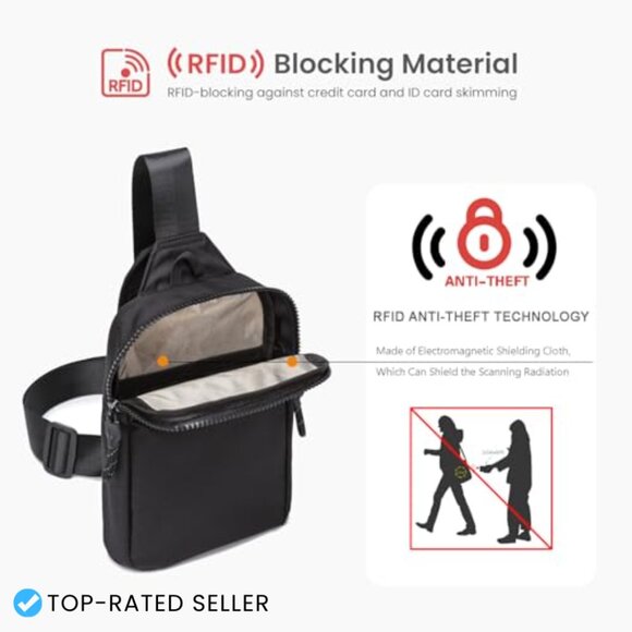 RFID Blocking Crossbody Sling Backpack Casual Utility Chest Bag Travel Workout main image 5